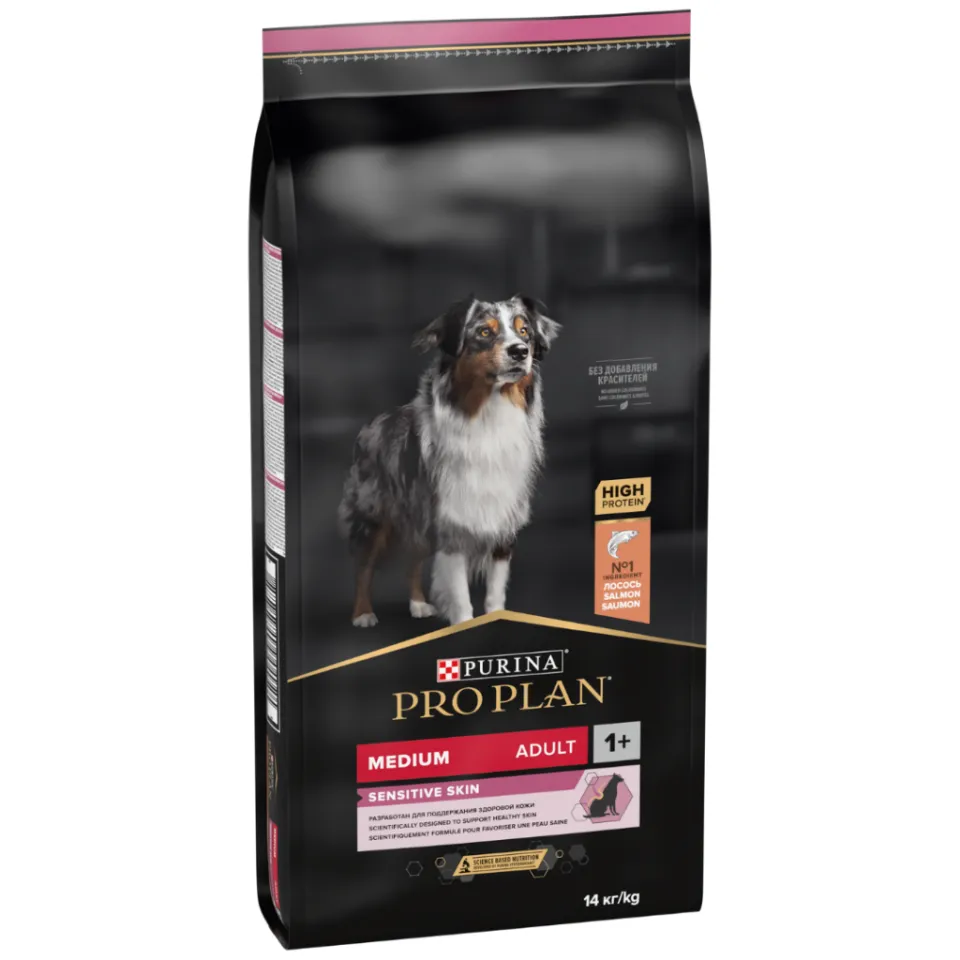 Pro Plan Medium Sensitive Skin Somonlu Orta Irk Yetişkin Köpek Maması 14 Kg